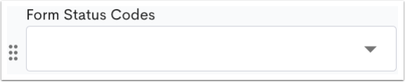 An example Form Status Codes field.
