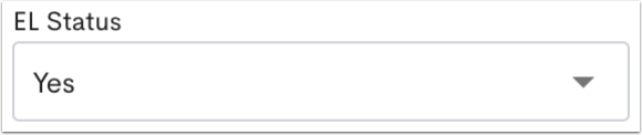 An example EL Status field set to Yes.