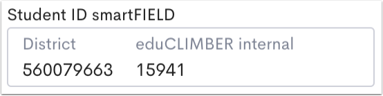 An example Student ID smartFIELD.