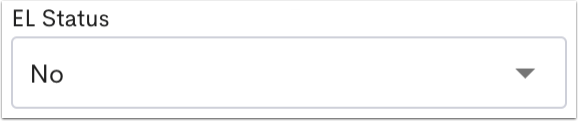 An example EL Status field set to No.
